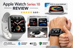 Apple Watch Series 10 smartwatch displaying health tracking features and sleek modern design for everyday fitness and connectivity