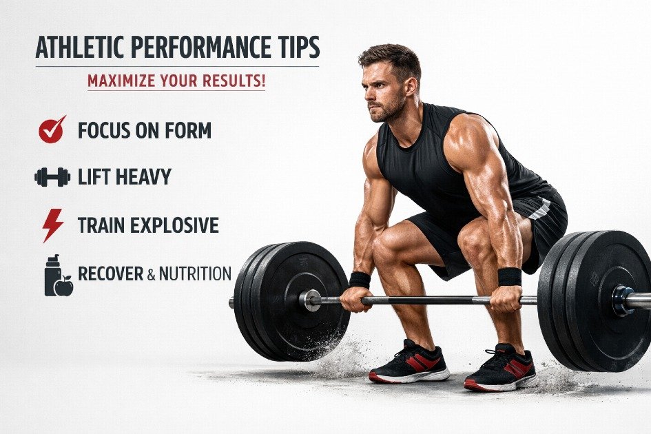 Athlete training intensely with perfect form, boosting strength and performance