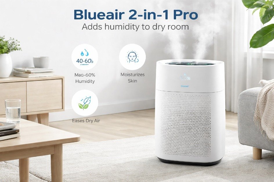 Blueair 2-in-1 Pro adding humidity to dry room