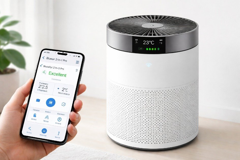 Blueair 2-in-1 Pro controlled via smartphone app