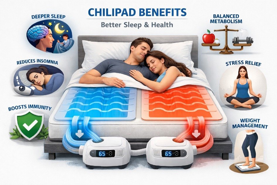Chilipad mattress cooling system improving sleep quality and overall health