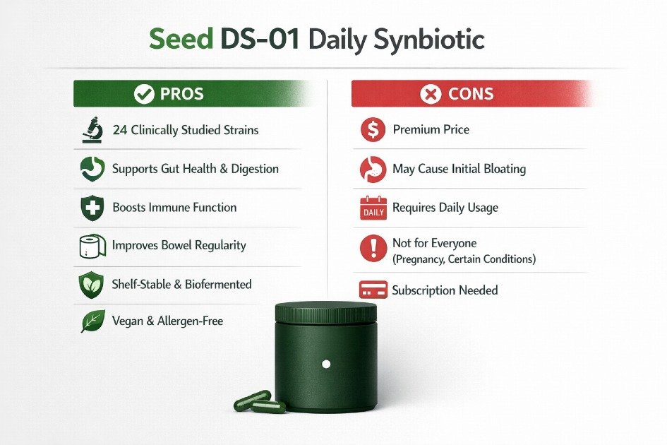 Clear comparison of advantages and disadvantages with visual icons