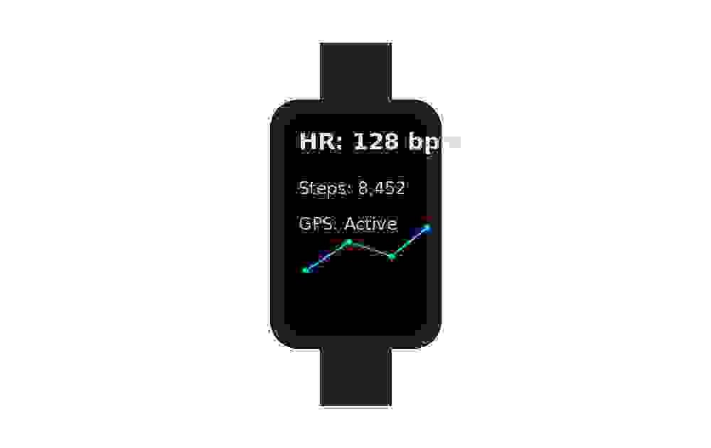 Garmin Forerunner 970 smartwatch displaying heart rate, steps, and GPS tracking metrics on screen