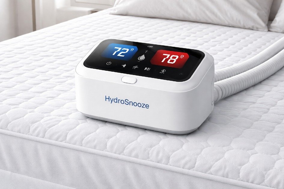 HydroSnooze smart temperature control panel on mattress pad