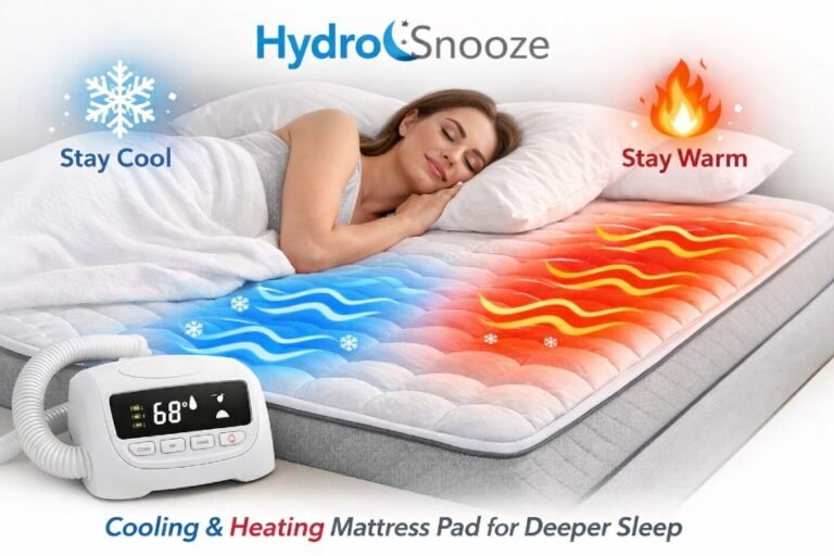 HydroSnooze cooling and heating mattress pad regulating sleep temperature for deeper, uninterrupted rest