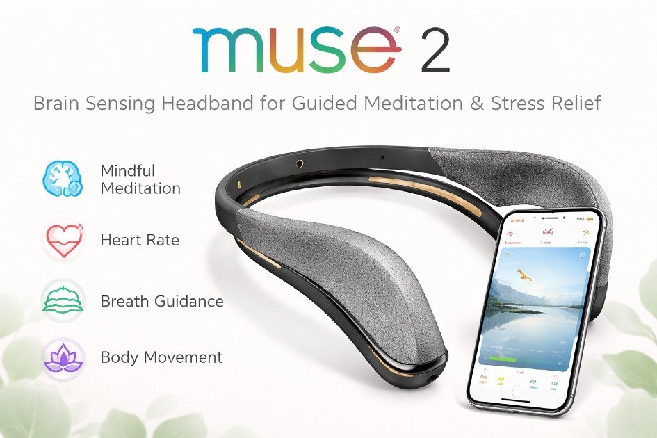 MUSE 2 brain sensing headband for guided meditation and stress relief