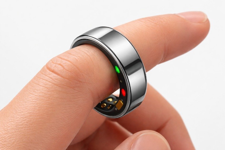 Close-up of the Oura Ring 4 on a finger highlighting its sleek design and health-tracking features