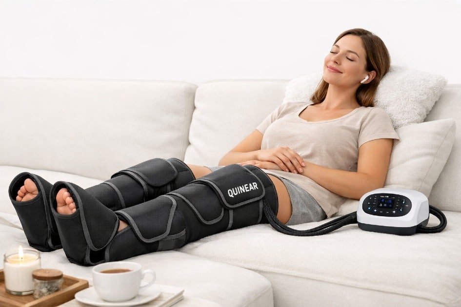 Relaxing leg massage with QUINEAR device