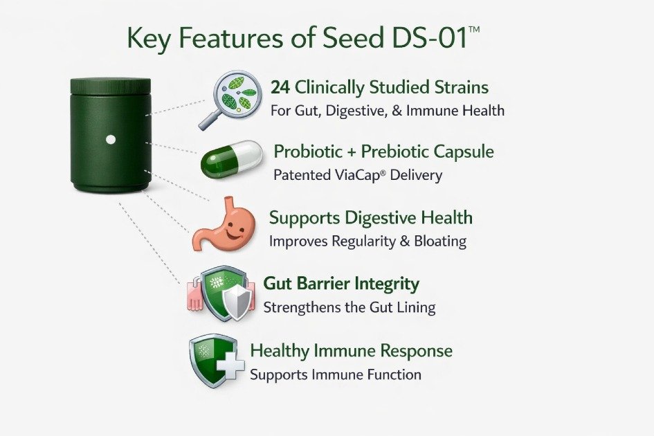 Seed DS-01 smart synbiotic features for optimal gut health