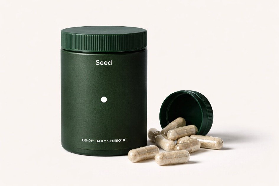 Seed DS-01 supplement bottle with capsules