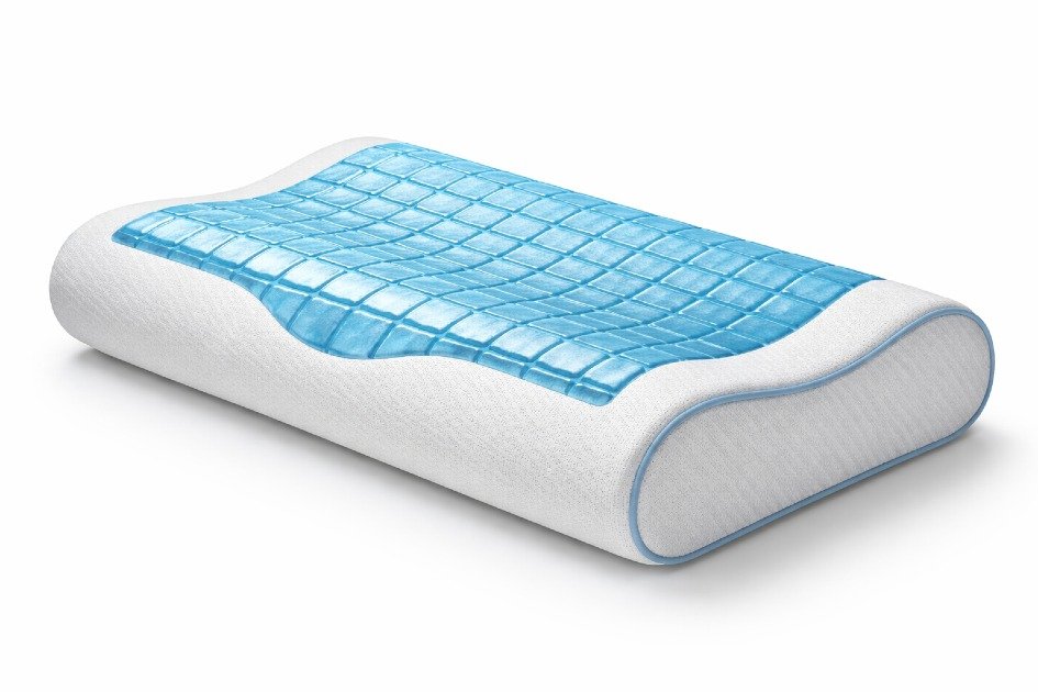Ergonomic Technogel Contour Pillow with memory foam and cooling gel for better sleep