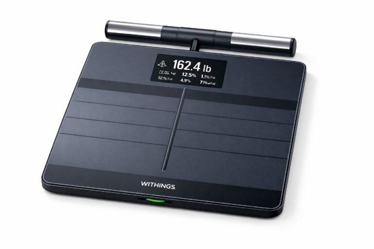 Withings Body Scan smart health device showing body composition metrics