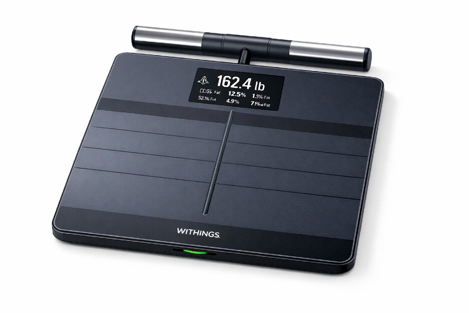 Withings Body Scan smart health device showing body composition metrics