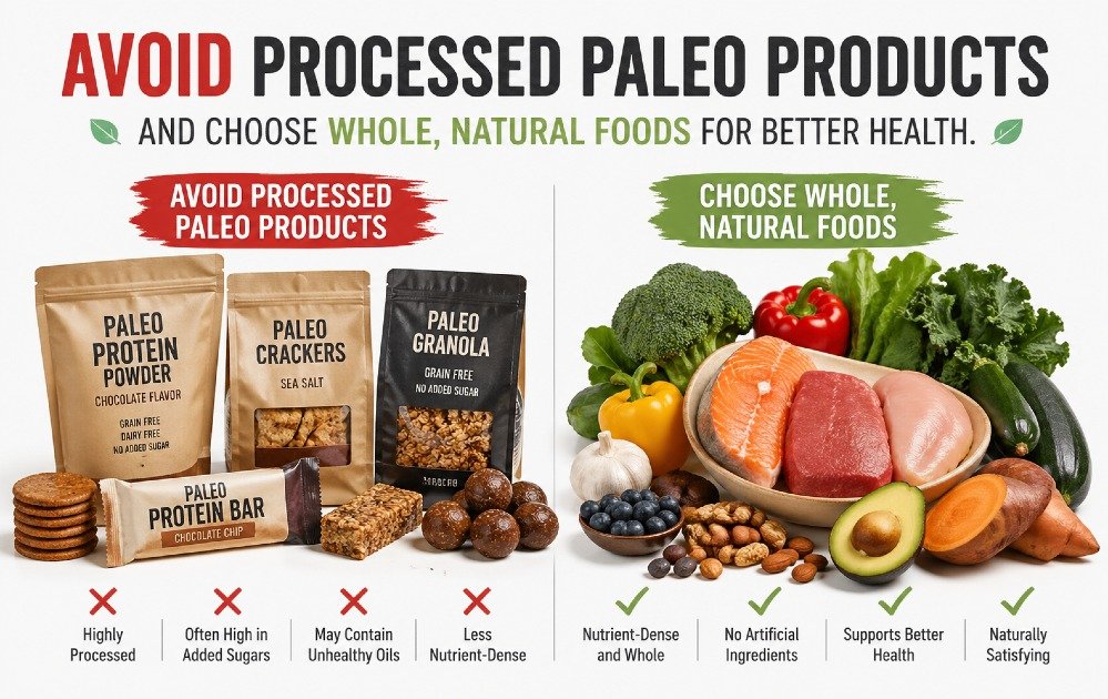 Avoid processed Paleo products and choose whole, natural foods for better health.