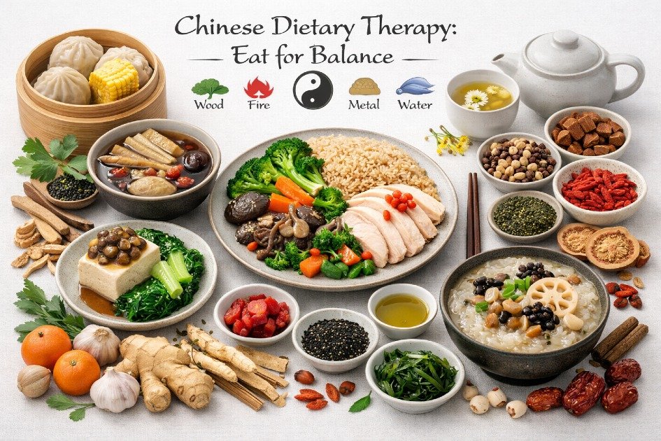 Traditional Chinese dietary therapy balancing meals for health and wellness
