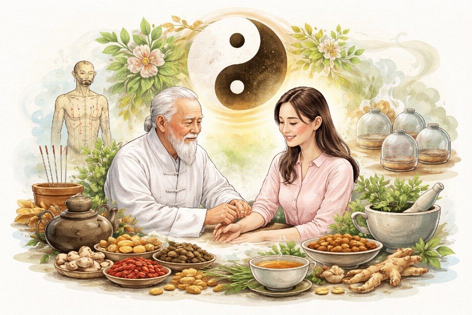 Holistic Chinese medicine practices promoting lifelong health and balance