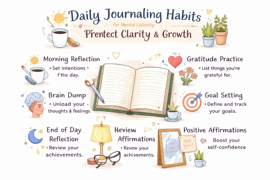 Daily journaling habits that boost focus, clarity, and personal growth.