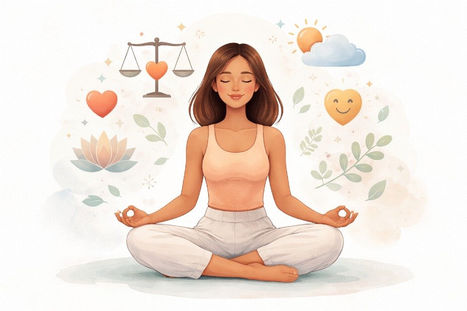 Person practicing mindfulness to achieve emotional balance and inner calm.