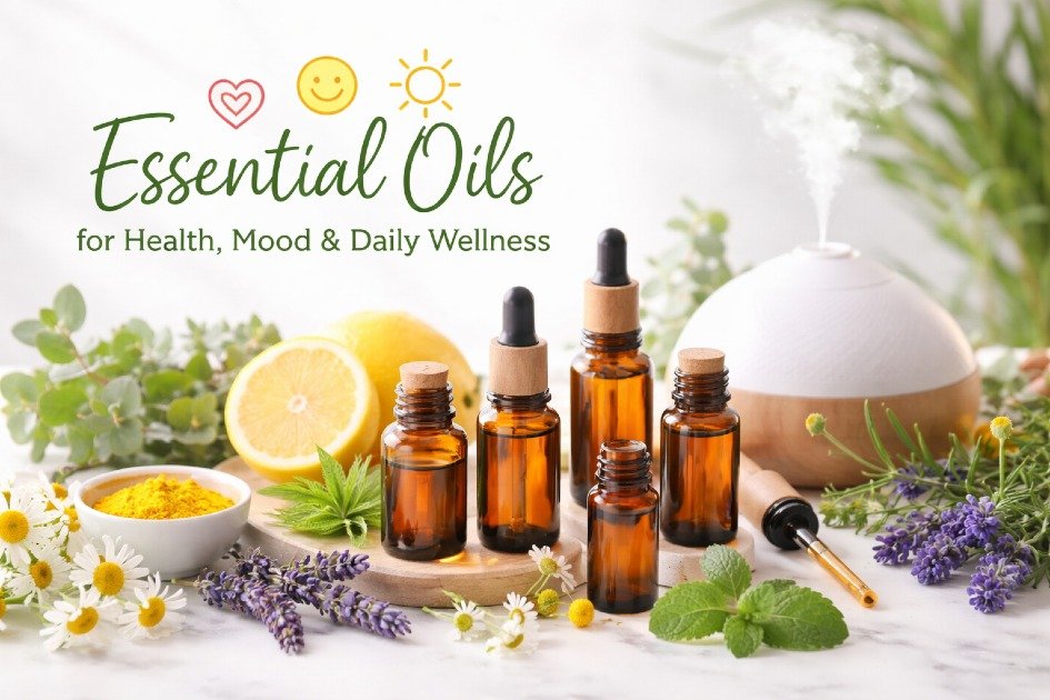 Essential oils boosting health, mood, and daily wellness naturally