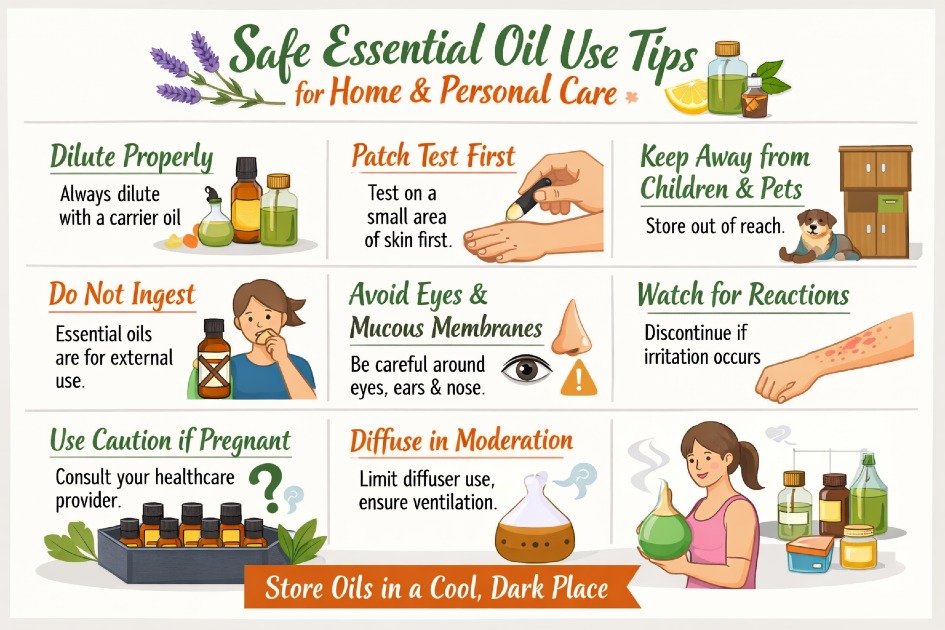 Safe essential oil use tips for home and personal care