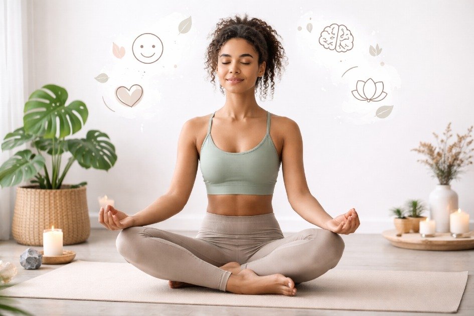 Person practicing yoga for emotional balance and mental well-being