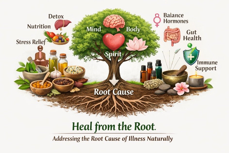 Holistic herbal remedies addressing the root cause of illness naturally