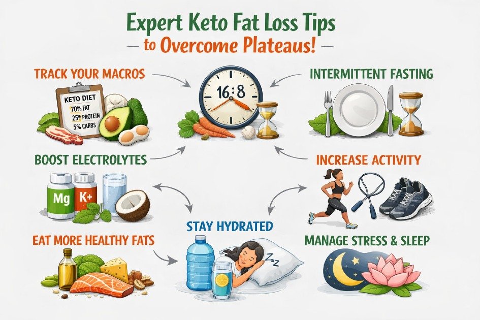 Expert keto fat loss tips to overcome weight loss plateaus and boost results naturally.
