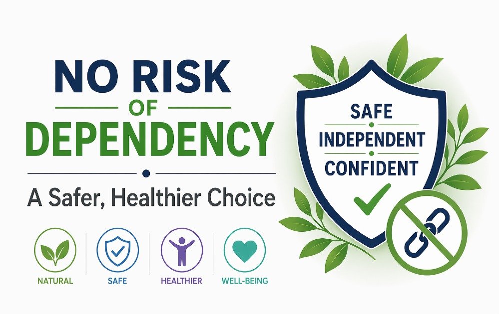 Conceptual image representing independence and safety with no risk of dependency in habits or decision-making