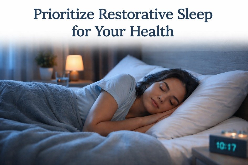 Person peacefully sleeping in a dark, quiet bedroom with deep restorative sleep.