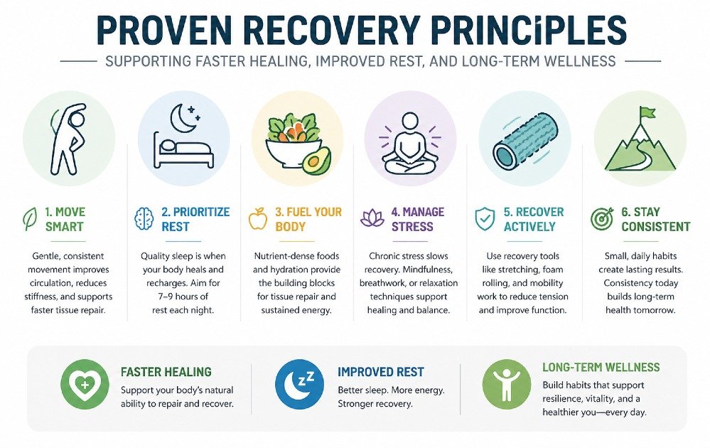 Prioritizing rest, hydration, and mobility to support faster recovery and sustained performance