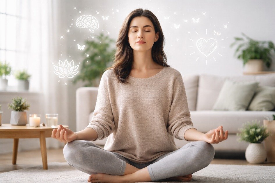 Person practicing mindfulness to reduce anxiety and regain mental clarity