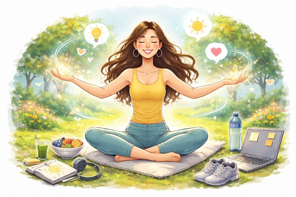 Person rejuvenating after burnout, regaining energy and focus naturally.