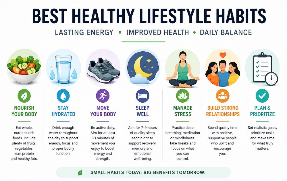 Simple healthy lifestyle habits that support lasting energy, improved health, and daily balance.