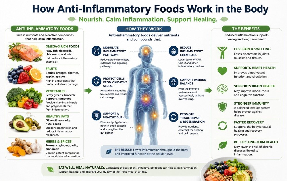 How anti-inflammatory foods reduce inflammation and support healing in the body