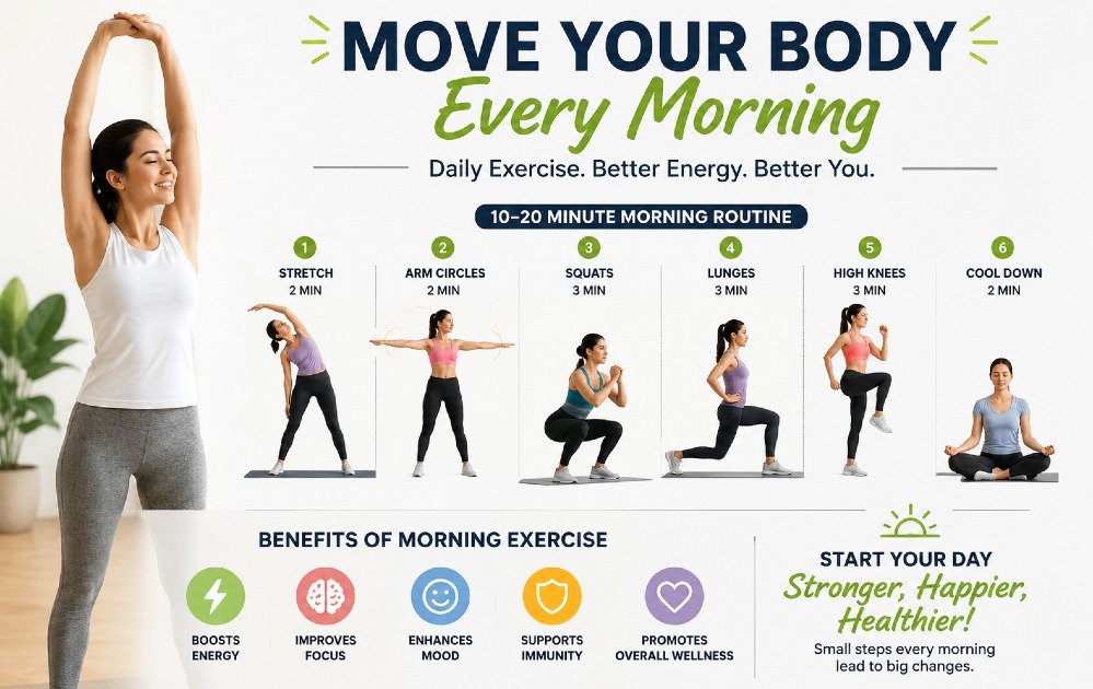 Morning exercise routine to energize the body and improve daily wellness