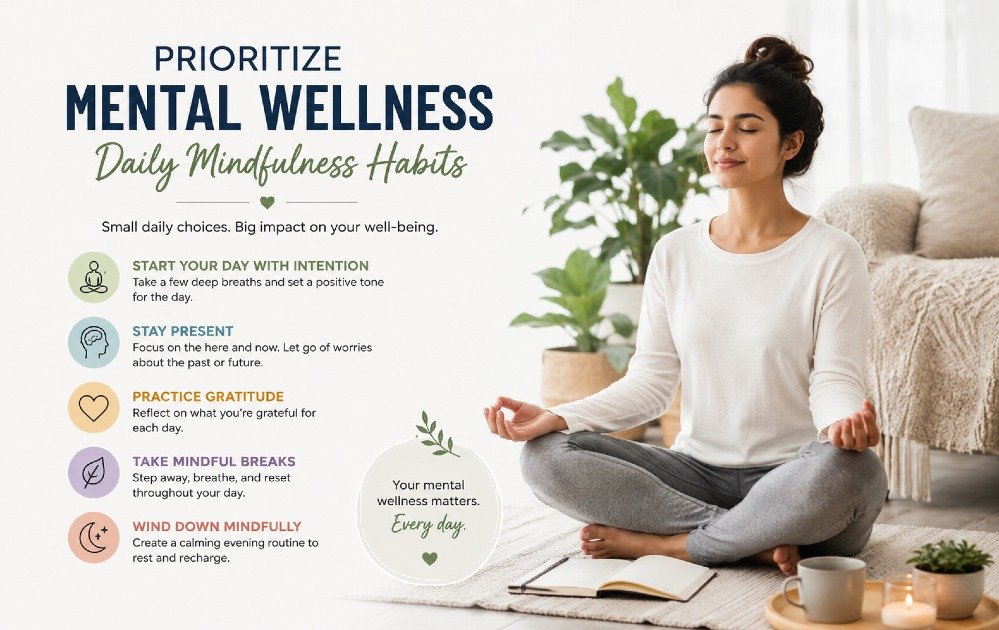 Person practicing daily mindfulness to support mental wellness and emotional balance