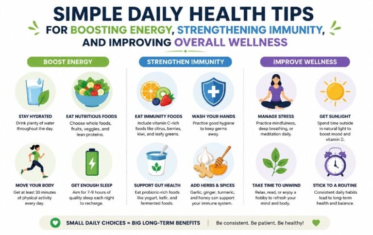 Simple daily health tips for boosting energy, strengthening immunity, and improving overall wellness