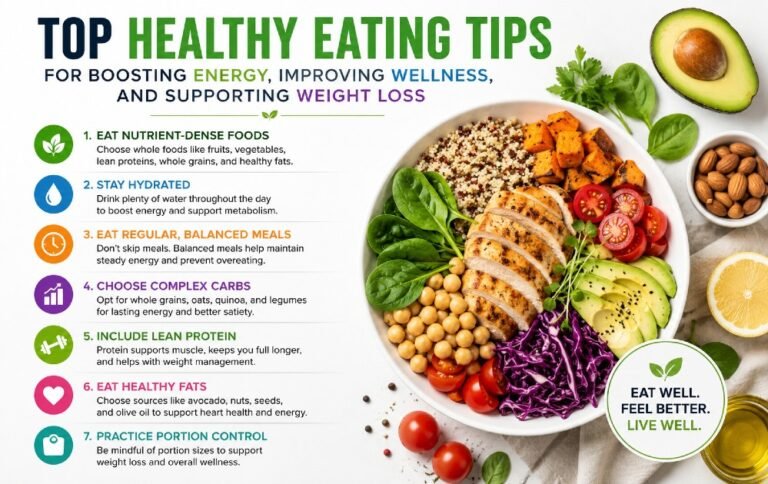 Healthy eating tips for boosting energy, improving wellness, and supporting weight loss