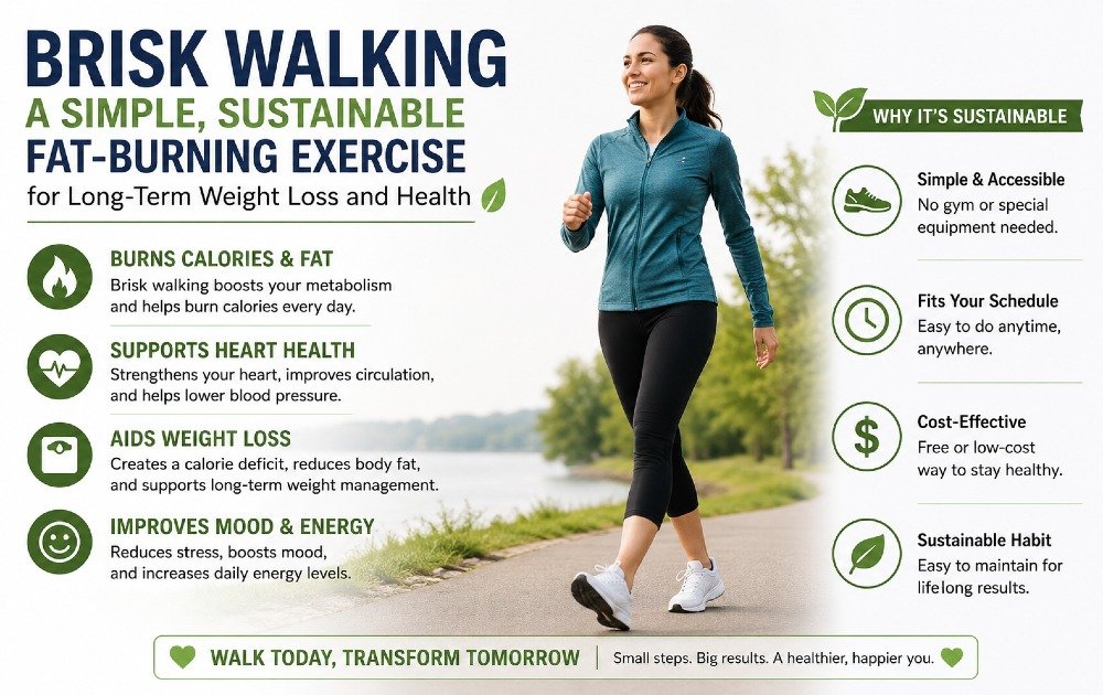 Brisk walking outdoors as a simple, sustainable fat-burning exercise for long-term weight loss and health