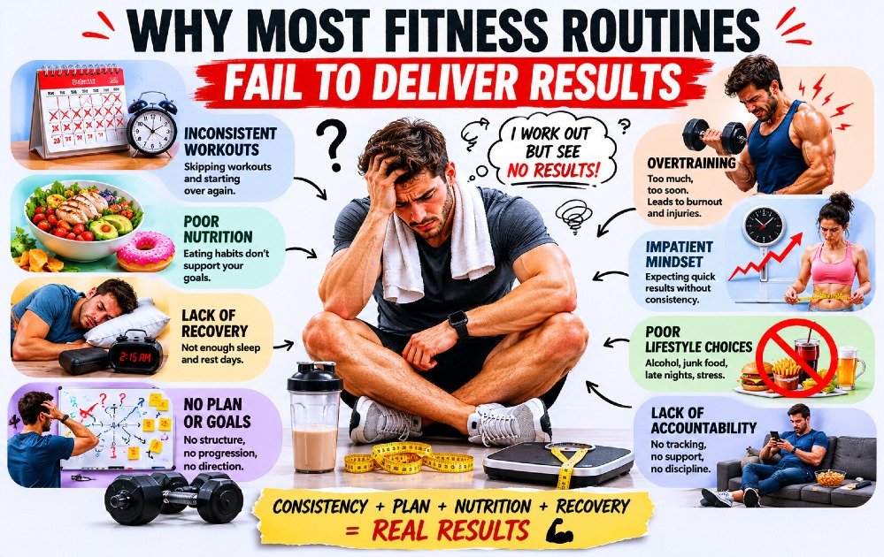 Person struggling with inconsistent fitness routine, highlighting common reasons workouts fail to deliver results