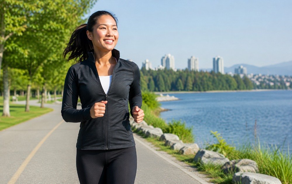 Person exercising outdoors to support healthy weight control, improve fitness, and maintain long-term health.