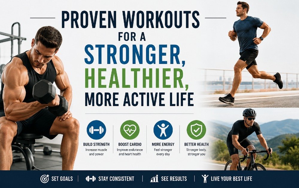 Person performing strength and cardio workouts to build a stronger, healthier, and more active lifestyle