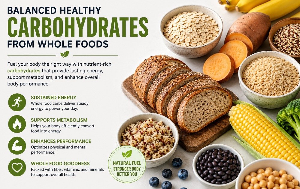 Balanced healthy carbohydrates from whole foods that fuel energy, support metabolism, and improve overall body performance.