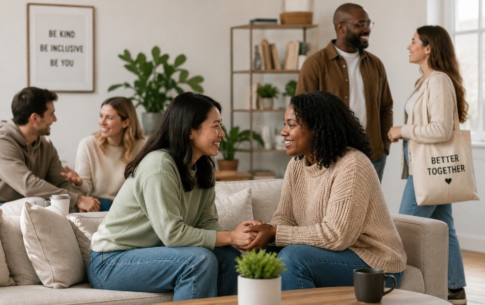 People building meaningful human connections through supportive and authentic relationships in everyday life