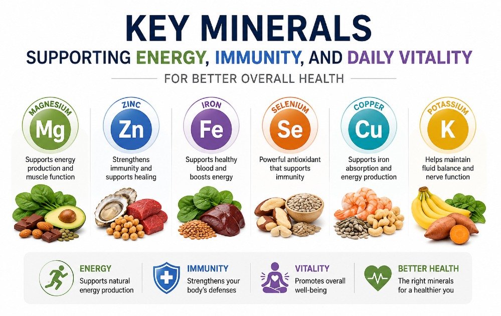 Key minerals supporting energy, immunity, and daily vitality for better overall health