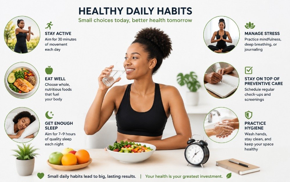 Person practicing healthy daily habits that support preventive wellness and long-term health.
