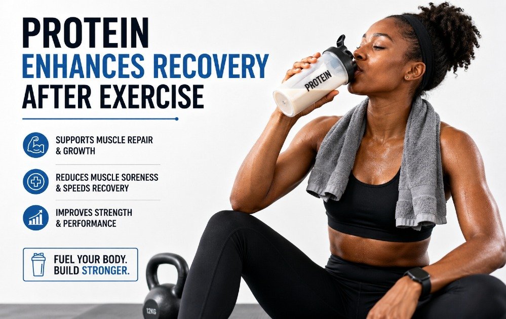 Athlete consuming protein after exercise to support muscle recovery and repair