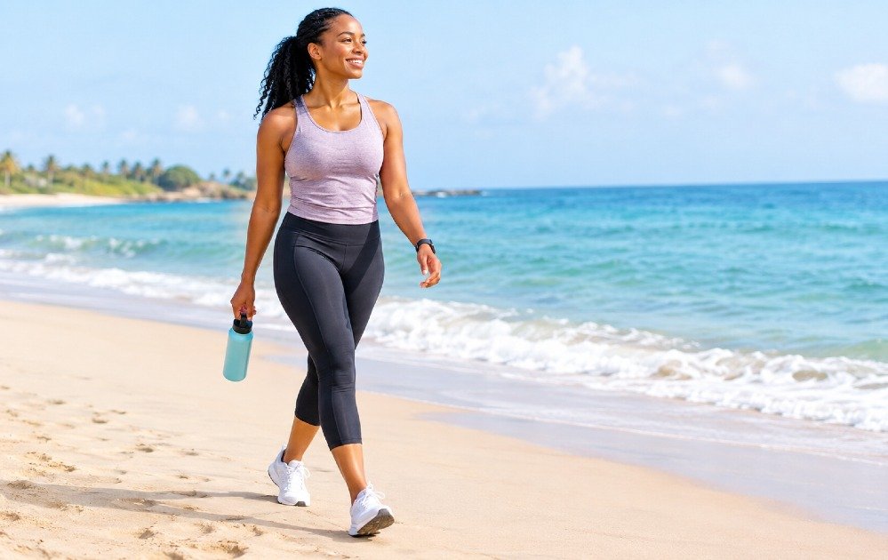 Person walking outdoors to build daily movement into a healthy routine