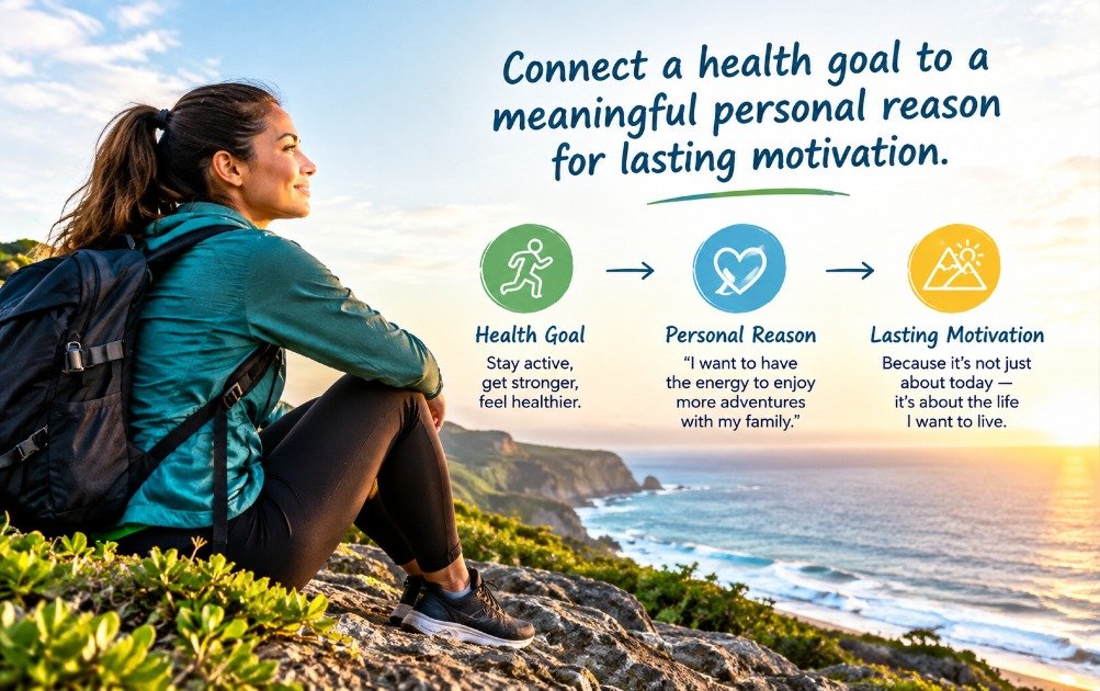 Connect a health goal to a meaningful personal reason for lasting motivation.