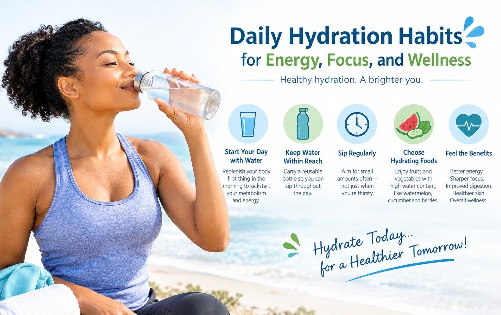 Daily hydration habits for energy, focus, and wellness